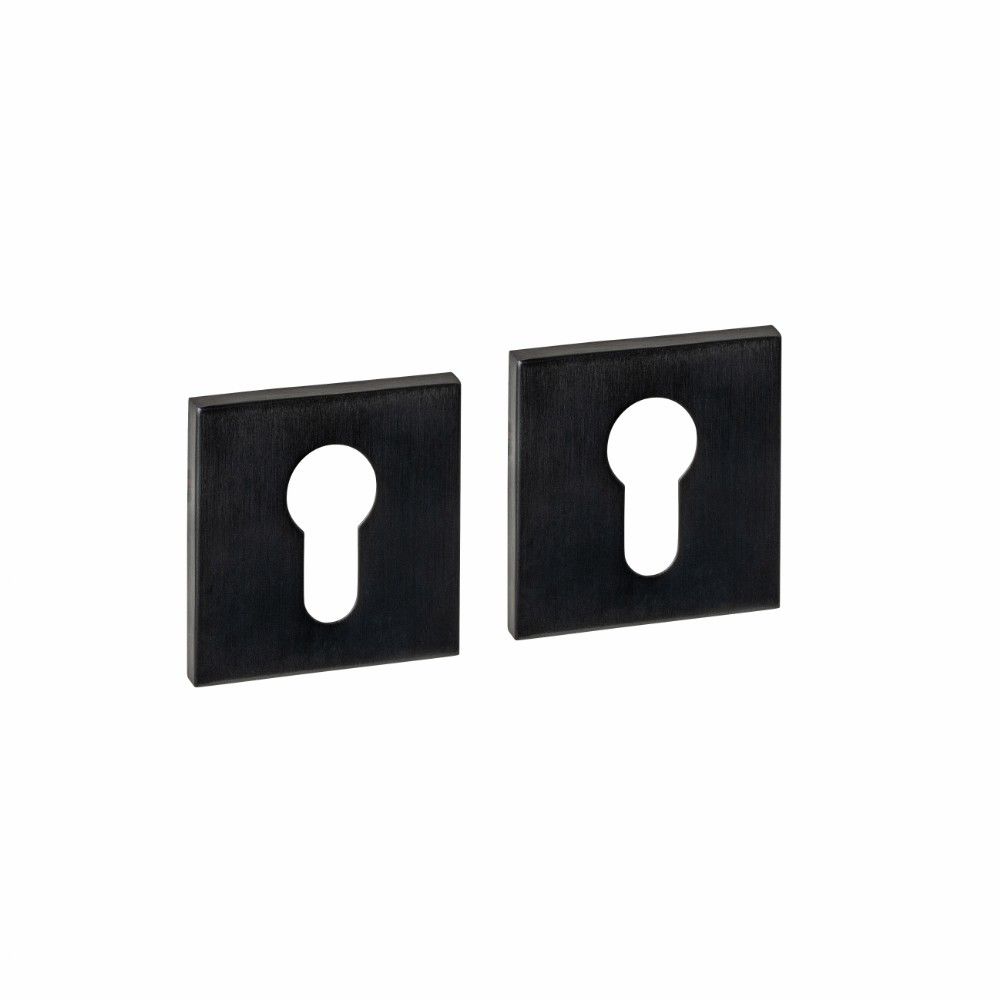 Intersteel cilinderrozetten vierkant verdekt 53x53x6mm -  PVD zwart