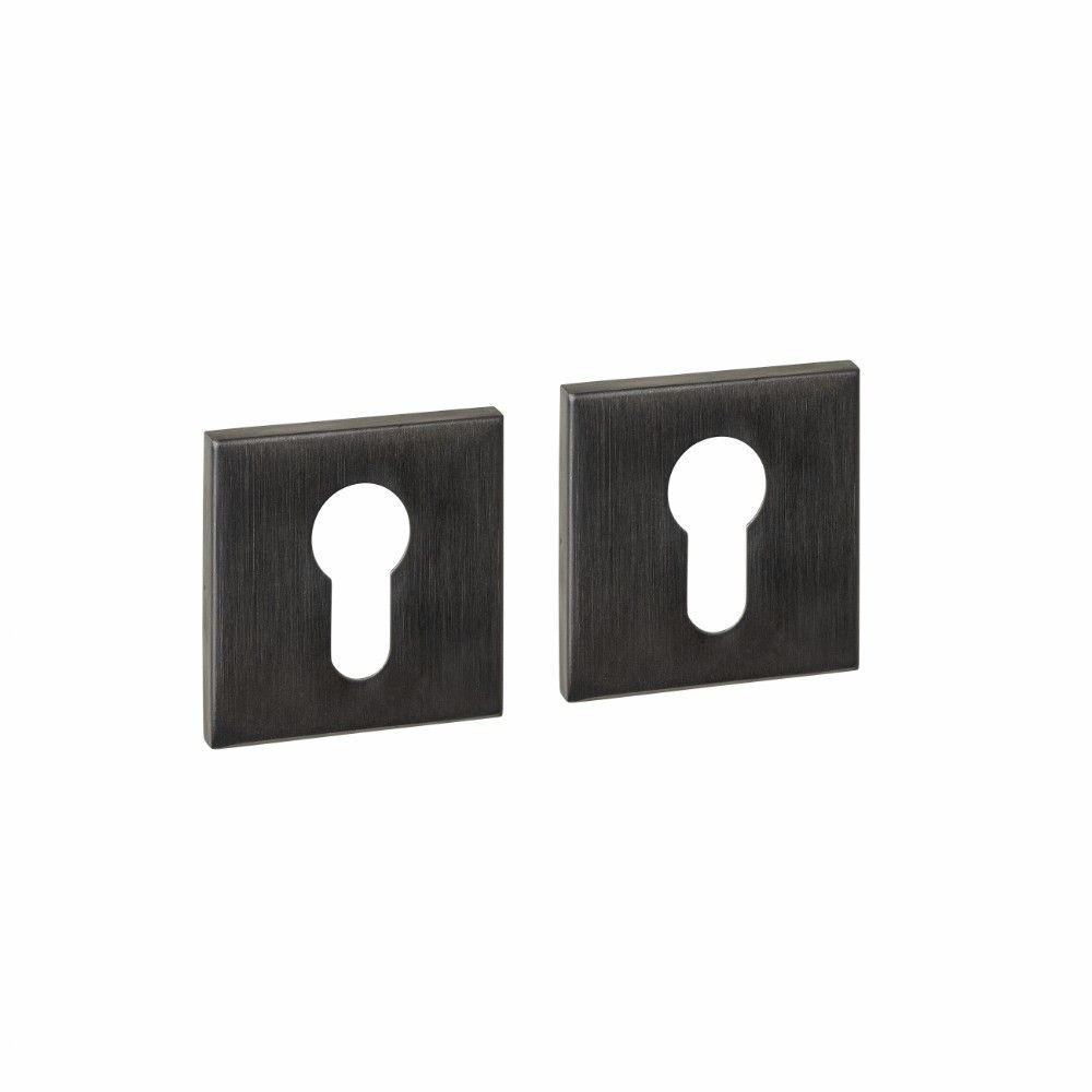 Intersteel cilinderrozetten vierkant verdekt 53x53x6mm -  PVD antraciet