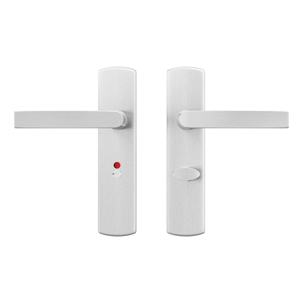 AXA Curve klik deurkruk Blok op schild WC-/badkamersluiting 63/8 mm - aluminium