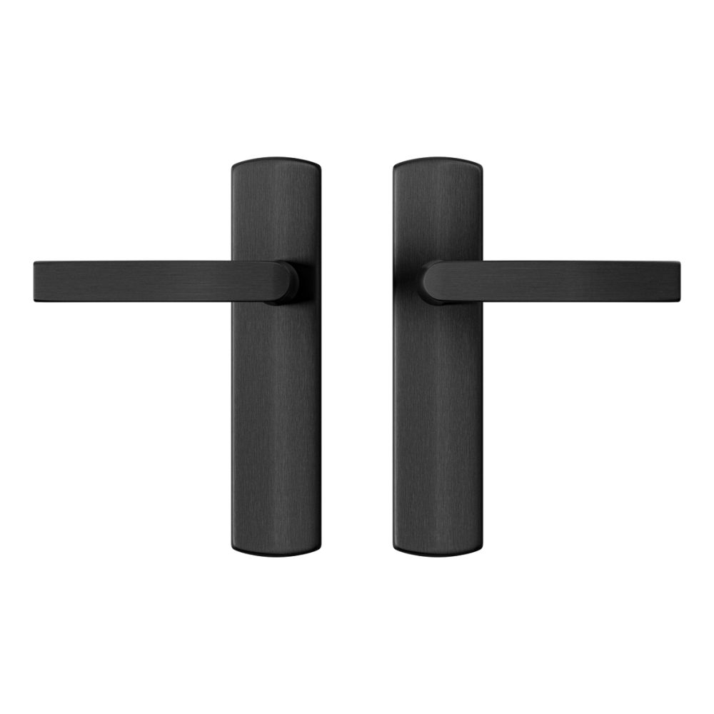 AXA Curve klik deurkruk Blok op blind schild - aluminium/zwart