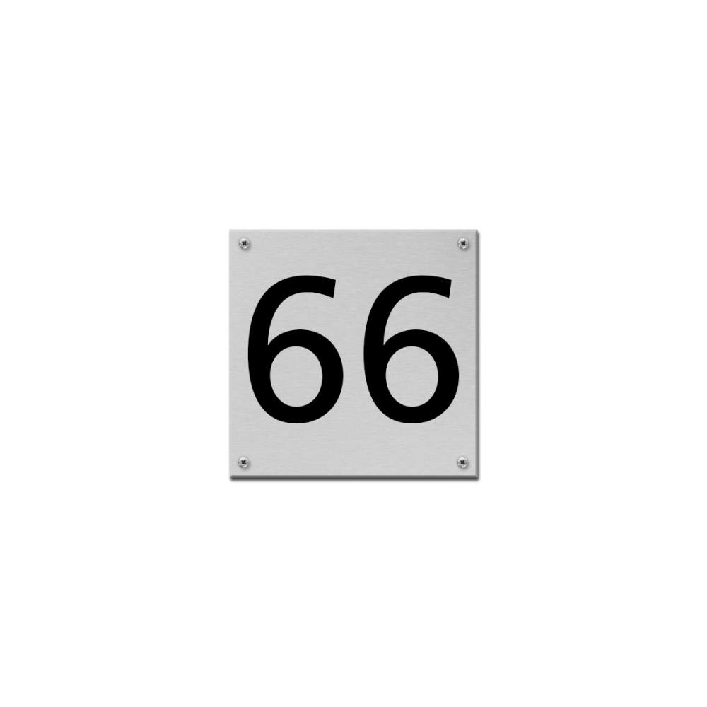 RVS Huisnummerbord 12x12cm - met schroeven