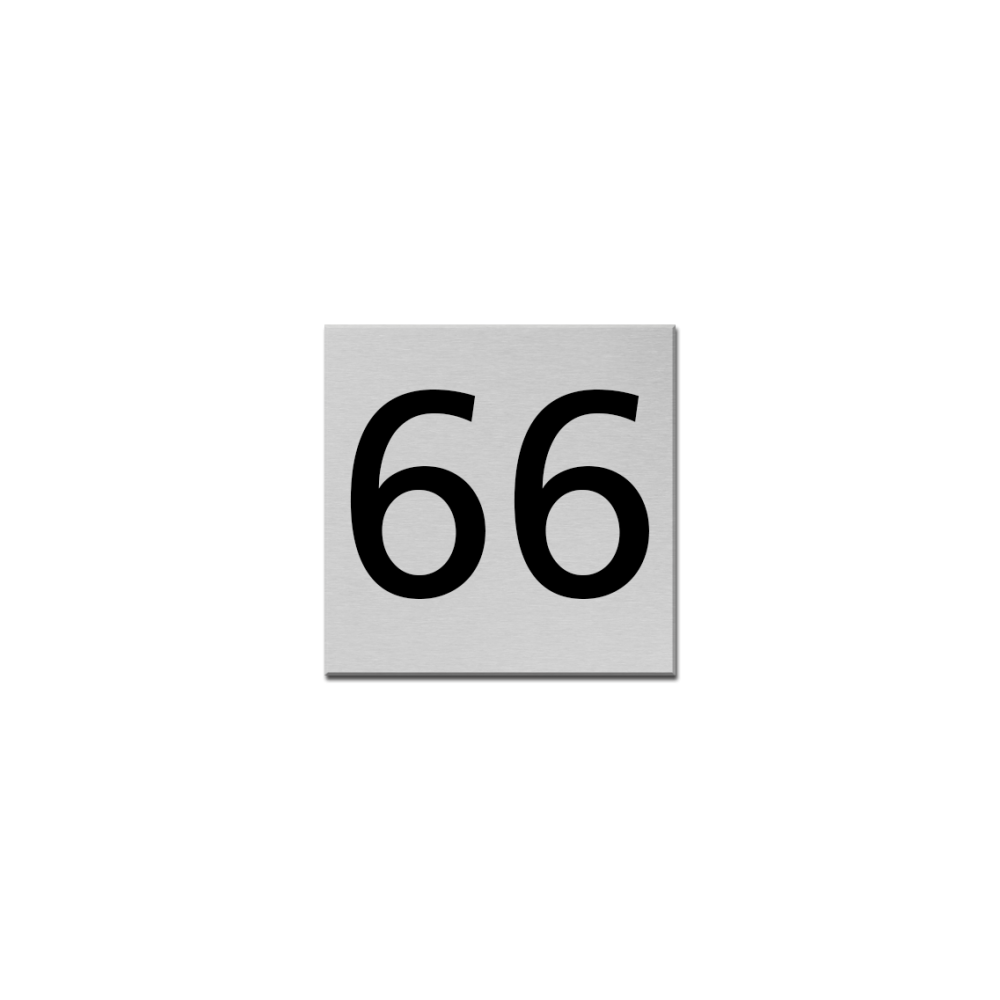 RVS Huisnummerbord 12x12cm - zelfklevend