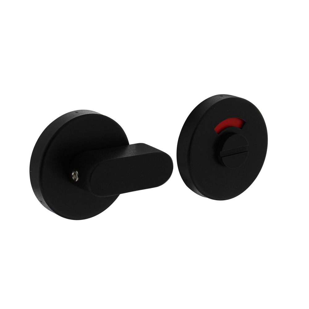 Intersteel Rozet met toilet-/badkamersluiting verdekt met comfortknop 53x10mm - RVS/mat zwart