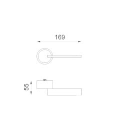 Deurkruk Timeless op rond rozet - mat zwart