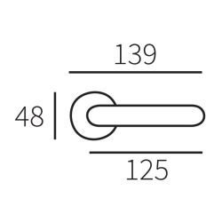 Deurkruk Astra op rozet chroom/ebbenbout