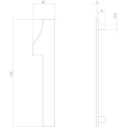 Intersteel huisnummer 150mm 1 - PVD messing getrommeld