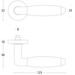Intersteel deurkruk Combinatie op rozet verdekt ø53x10mm - PVD messingkleur/zwart