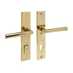 Intersteel SKG3 veiligheidsbeslag achterdeur rechthoek 250x50mm kruk/kruk Jura PC92 kerntrekbeveiliging - PVD messingkleur