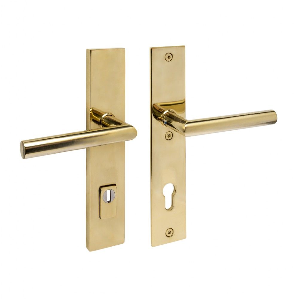 Intersteel SKG3 veiligheidsbeslag achterdeur rechthoek 250x50mm kruk/kruk Jura PC92 kerntrekbeveiliging - PVD messingkleur