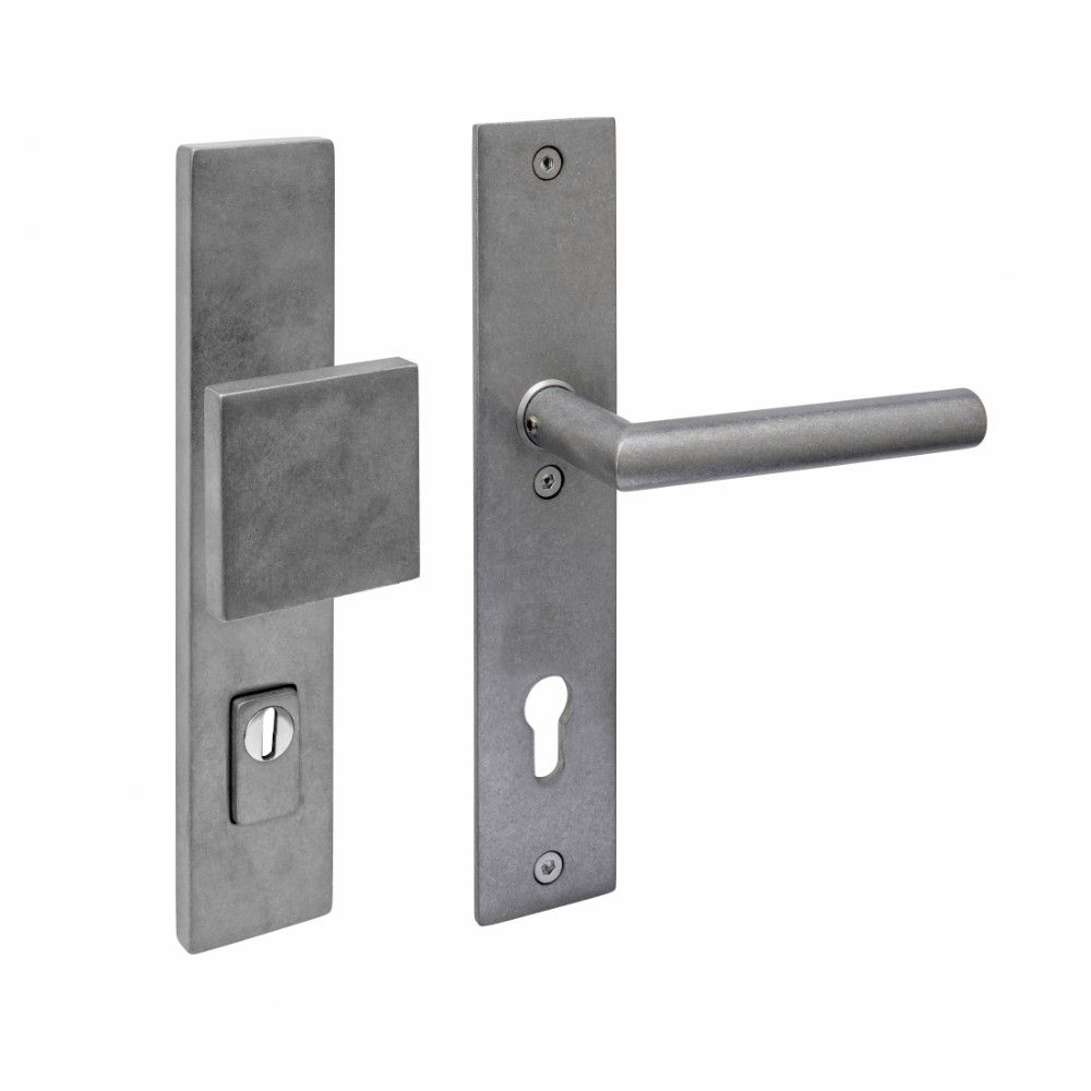 Intersteel SKG3 veiligheidsbeslag voordeur rechthoekig 250x50mm greep/kruk Jura PC92 kerntrekbeveiliging - PVD RVS getrommeld