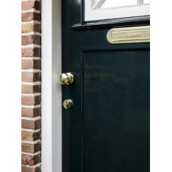 Intersteel voordeurknop paddenstoel ø58mm op achterplaat ø66mm éénzijdige montage - PVD messingkleur