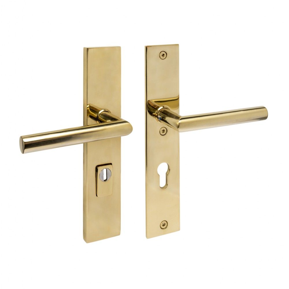 Intersteel SKG3 veiligheidsbeslag achterdeur rechthoek 250x50mm kruk/kruk Jura PC72 kerntrekbeveiliging - PVD messingkleur