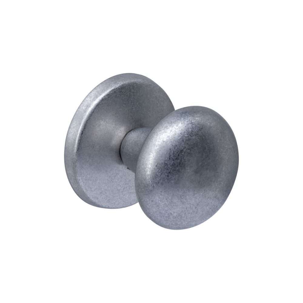 Intersteel voordeurknop paddenstoel ø58mm op achterplaat ø66mm éénzijdige montage - PVD RVS getrommeld