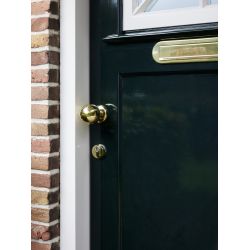 Intersteel Briefplaat ovaal 340x80mm met klep/regenrand - PVD messing kleur