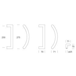 Handgreep Parijs ovaal 250mm - RVS