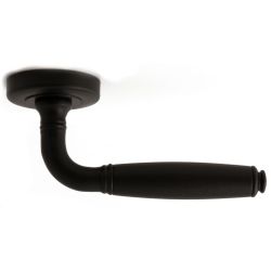 Deurkruk Revival op rond rozet - PUURzwart/ebbenhout