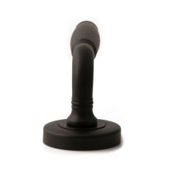 Deurkruk Revival op rond rozet - PUURzwart/ebbenhout