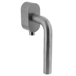 Intersteel draaikiep SKG*** afsluitbare raamkruk recht op ovale rozet, stift 25mm - RVS