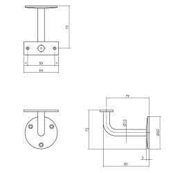Intersteel Leuninghouder vlak zadel - RVS