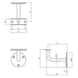 Intersteel Leuninghouder opschroevend hol zadel - RVS