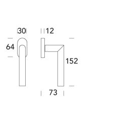 Raamkruk draaikiep Toledo ovaal - RVS