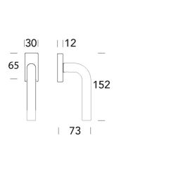 Raamkruk draaikiep Oslo recht - RVS