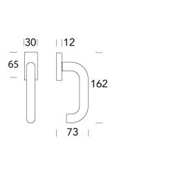 Raamkruk draaikiep Stockholm recht - RVS