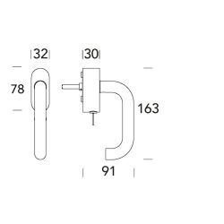 Raamkruk draaikiep Stockholm ovaal afsluitbaar SKG*** - RVS