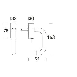 Raamkruk draaikiep Stockholm recht afsluitbaar SKG*** - zwart