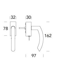 Raamkruk draaikiep Helsinki recht afsluitbaar SKG*** - RVS