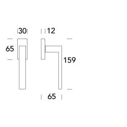 Raamkruk draaikiep Kyoto recht - RVS