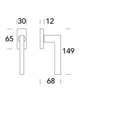 Raamkruk draaikiep Athene recht - RVS