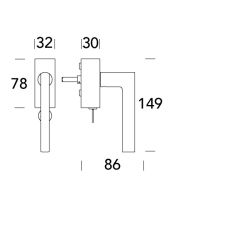 Raamkruk draaikiep Athene recht afsluitbaar SKG*** - RVS