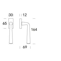 Raamkruk draaikiep Mikonos recht - RVS