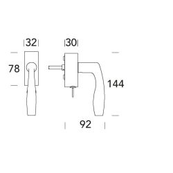 Raamkruk draaikiep Naxos recht afsluitbaar SKG*** - zwart