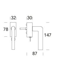 Raamkruk draaikiep Samos recht afsluitbaar SKG*** - RVS
