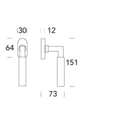 Raamkruk draaikiep Ottawa ovaal - RVS