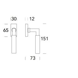 Raamkruk draaikiep Ottawa recht - RVS