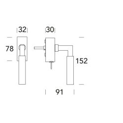 Raamkruk draaikiep Ottawa recht afsluitbaar SKG*** - RVS