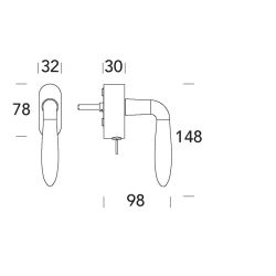 Raamkruk draaikiep Istanbul ovaal afsluitbaar SKG*** - RVS