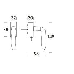 Raamkruk draaikiep Istanbul recht afsluitbaar SKG*** - zwart