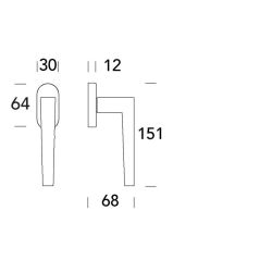 Raamkruk draaikiep Seoul ovaal - RVS