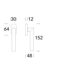 Raamkruk draaikiep Toledo B ovaal - RVS
