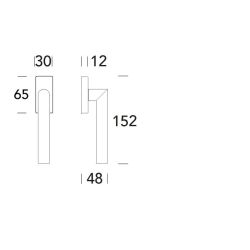 Raamkruk draaikiep Toledo B recht - zwart