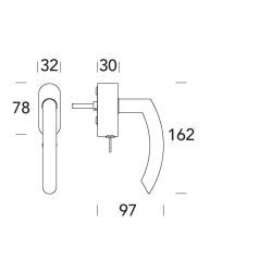 Raamkruk draaikiep Helsinki ovaal afsluitbaar SKG*** - zwart