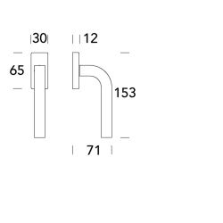 Raamkruk draaikiep Osaka recht - zwart