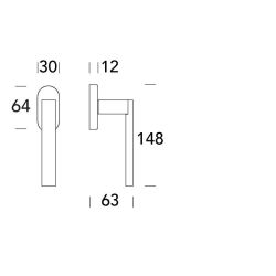 Raamkruk draaikiep Phoenix ovaal - zwart