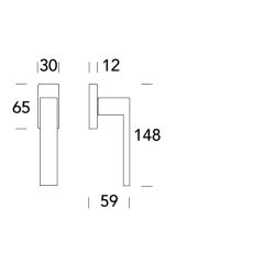Raamkruk draaikiep Seattle recht - zwart