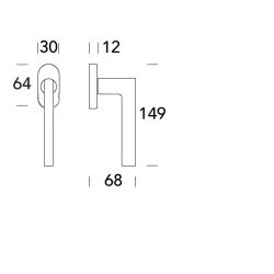 Raamkruk draaikiep Athene ovaal - zwart