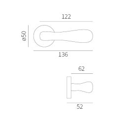 Voordeurset Iris/Silvia 3-delig linkswijzend - PVD gun metal